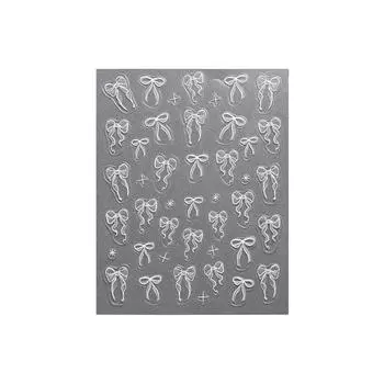 3D Наклейка для ногтей в виде бантика, самоклеящиеся наклейки для ногтей, милые ленточные бантики, наклейки для нейл-арта, украшения для ногтей для вечеринки 312