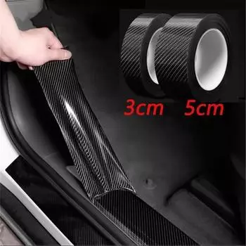 3D наклейка из углеродного волокна для автомобиля, защитная полоска для автомобильного порога, лента против царапин 3CM-3M