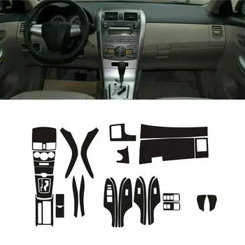 3D наклейка из углеродного волокна, накладка на центральную консоль автомобиля для Toyota Corolla 2007-2013
