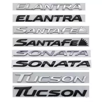 3D наклейка на автомобиль Elantra Santafe Sonata Tucson задний знак эмблема значок кузова автомобиля крыло задний багажник версия модификация аксессуары ABS новый Elantra чёрный