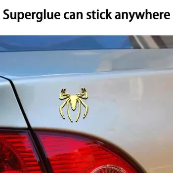 3D наклейка на автомобиль металлическая эмблема в форме паука хромированная наклейка на двигатель автомобиля грузовика скрытая наклейка с царапинами золотая серебряная металлическая текстура наклейка