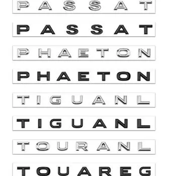 3D наклейка на крышку багажника автомобиля, наклейка на значок для PHAETON PASSAT TIGUANL TOUAREG TOURANL, наклейка с буквами, эмблема TIGUANL чёрный