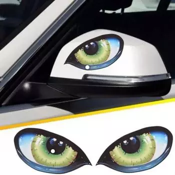 3D наклейка на зеркало заднего вида, наклейка на косметическое зеркало, водонепроницаемая, сильная липкость, легко наносится, зеркало заднего вида, виниловая наклейка, автомобильные аксессуары зелёный