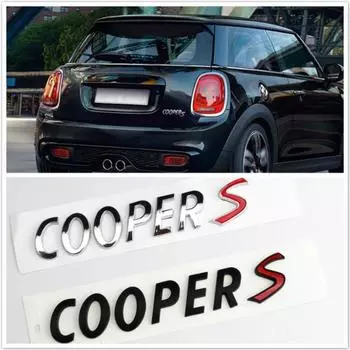 3D наклейки для автомобиля из АБС-пластика, задний багажник, хвостовая эмблема, значок с буквами, наклейки для Mini Cooper S R55 R56 R57 R58 R59 R60 R61 F54 F55 F56 F60 чёрный