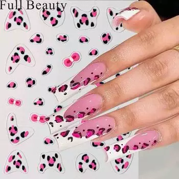 3D наклейки для ногтей бабочки наклейки для ногтей цветочные листики весенние слайдеры маникюрный декор