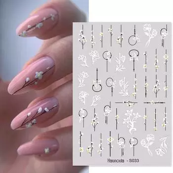 3D наклейки для ногтей из фольги, золотые бронзовые листья, цветок для дизайна ногтей, весенние наклейки, украшение для маникюра