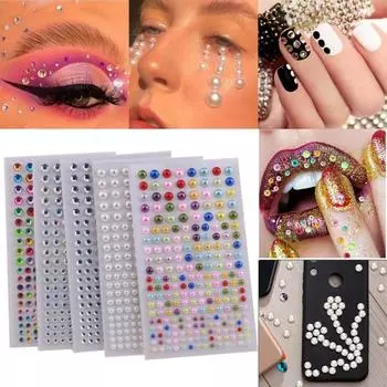 3D наклейки для ногтей Стразы Наклейки DIY Украшения для ногтей Наклейки для лица Наклейки с жемчугом #4