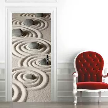 3D наклейки на дверь с имитацией булыжника, самоклеящиеся обои, наклейки на стену, съемные виниловые наклейки на стену «сделай сам», наклейки на стену 77X200cm