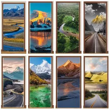 3D наклейки на дверь, самоклеющиеся обои с морским пейзажем, пляжной дверью, наклейка, виниловый плакат для спальни, ванной комнаты, домашний декор 40x120cm