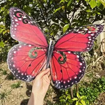 3D наклейки на стену с бабочками большого размера 40 см для дома, гостиной, детской спальни, декоративные самоклеящиеся настенные художественные наклейки светло-серый