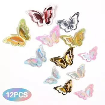 3D-наклейки на стену с полыми бабочками