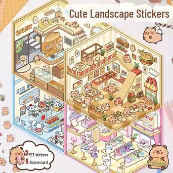 3D-наклейки с изображением миниатюрной хижины из мультфильмов — милый декор ландшафтного дизайна и сцен декомпрессии для справочников My Little Pony Lily Magic