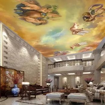 3d настенная роспись Ангел Потолок Фреска Гостиная Спальня Потолочные обои 200 cm(W) x 140 cm(H)