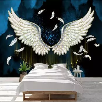 3D настенные обои, европейские крылья ангела, картина маслом, 3D фон, украшение стены, гостиная, спальня, домашний дом, фрески 300cm (W) x 200cm (H)
