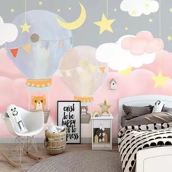 3D настенные обои мультфильм воздушный шар фреска детская спальня комната для девочек домашний декор фон обои 200 cm(W) x 140 cm(H)