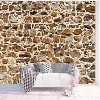 3D настенные обои, винтажные ностальгические 3D рельефные каменные текстуры, настенная живопись для гостиной, кабинета, ресторана, домашний декор, обои 300cm (W) x 200cm (H)
