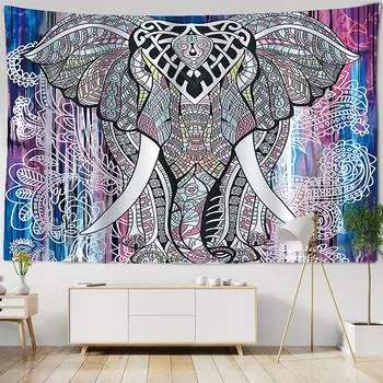 3D настенный гобелен со слоном, настенный фон для спальни в стиле бохо-хиппи, гобеленовая печать для домашнего декора, пляжное полотенце W150xH130cm