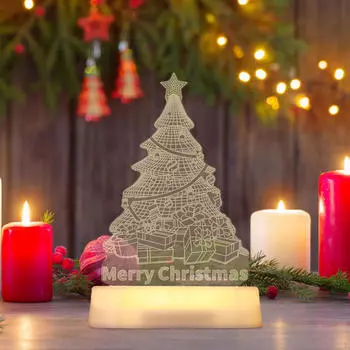 3D настольная лампа светодиодный ночник рождественская тема отдельно стоящий центральный элемент украшения Style B