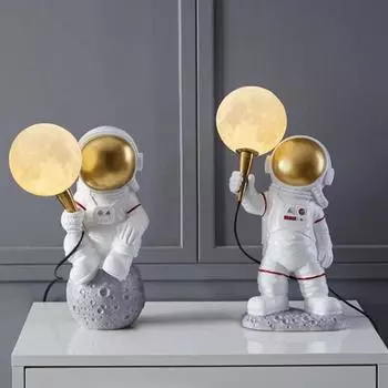 3D настольные лампы для спальни с изображением астронавта, луны, настольная лампа для исследования луны, подарок на день рождения/рождество, декоративная лампа Warm White