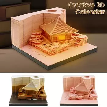 3D настольный блокнот, креативный блокнот со светодиодной подсветкой, отрывной 3D арт-блокнот, самодельный 3D блокнот, бумажная резьба, искусство для домашнего офиса кофейный