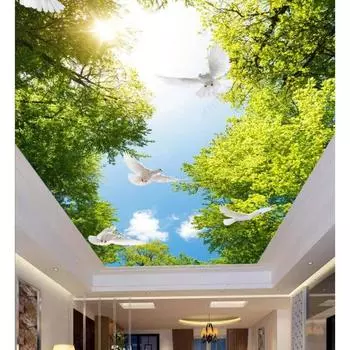 3D небо птица лес обои украшение дома фреска кабинет обеденный стол спальня гостиная фон настенная роспись 200 cm(W) x 140 cm(H)