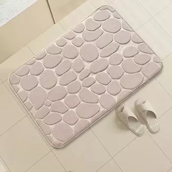 3D нескользящий коврик для ванной комнаты с тиснением из булыжника, впитывающий воду коврик для ванной комнаты, коврик для двери в душевую, моющийся ковер, аксессуары для ванной 40X60cm розовый