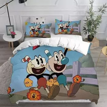 3D New Home Textiles Cartoon Cuphead Bedding Sets Comforter Quilt Bed Cover Duvet Cover Pillow Case Sets Kids Adult Size 70x133cm 2pcs