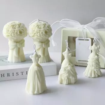 3D Невеста и жених ароматизированные свечи силиконовые формы рельефная роза грес картина гипсовая форма свадебный декор подарок на день святого валентина D