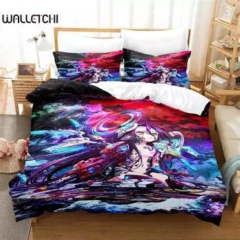 3D No Game No Life Anime Bedding Set,Duvet Cover Comforter Bed Set Quilt Cover Pillowcase,King Queen Twin Size Boys Girls Adults 135x200cm 2pcs