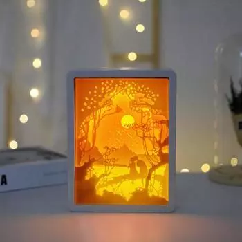 3D-ночник для вырезания из бумаги с мягким свечением, перезаряжаемая рамка для творческих бумажных скульптур