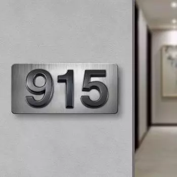 3D номер дома самоклеящийся простая установка 0-9 современная уличная дверь номер домашнего адреса знак почтового ящика 9