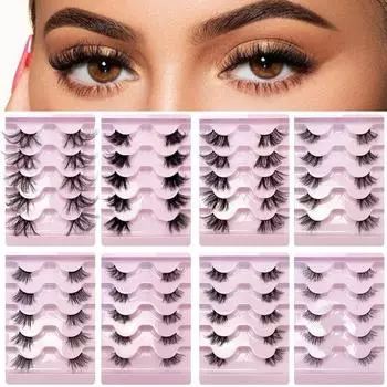 3D норковые полуугловые ресницы, накладные натуральные накладные ресницы, толстые, 5 пар, Великобритания