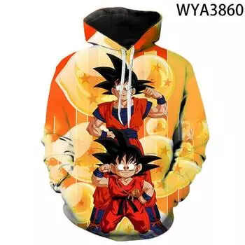 3D Новый Аниме Dragon Ball Цифровой Толстовка С Капюшоном Для Мужчин Женщин Взрослых И Детей Одежда, Лучший Подарок Детям 100CM