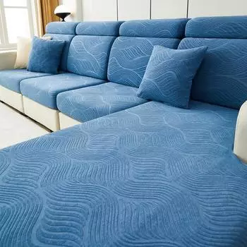 3D-объемный жаккардовый бархатный чехол для дивана, однотонный нескользящий чехол для диванной подушки Pillow cover*1 бежевый