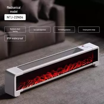 3D Обогреватель с имитацией пламени и графеновой основой - Мгновенный электрический тепловентилятор для дома и ванной White