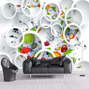 3D обои Segar Buah Apple Latar Belakang Dinding Mural Dapur Restoran Terbaru Modern Dekorasi Kreatif Обои Papel De Parede 3D 300cm (W) x 200cm (H)
