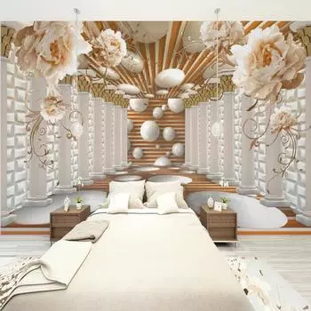 3D обои современное абстрактное искусство Римская колонна цветок фото настенные фрески гостиная кабинет фон настенная бумага домашний декор 200 cm(W) x 140 cm(H)