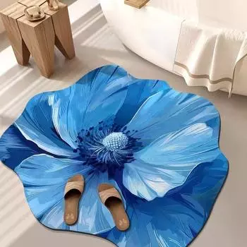 3D-образный цветок диатомовый грязепоглощающий коврик для пола ковер для гостиной гардеробная нескользящий коврик для спальни ковер у кровати 50x50cm белый