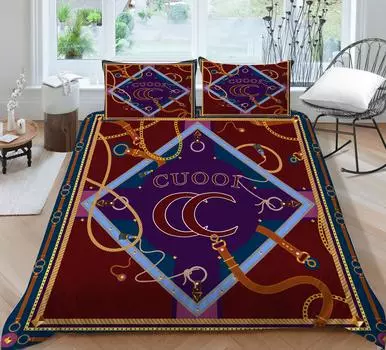 3D Одеяло Покрывает Роскошная цепочка Постельные принадлежности Набор Покрытие Мода Мужчина Взрослый Дом Спальня Украшение Кинг-сайз Королева Покрывала UK Single 135x200cm