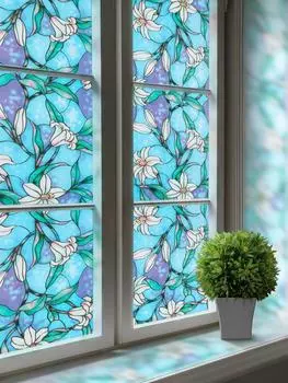 3D окрашенная ПВХ-пленка для окон - статическая термоизоляция, блокирующая УФ-излучение, защитное покрытие для стеклянных дверей домашнего офиса 30x100 cm