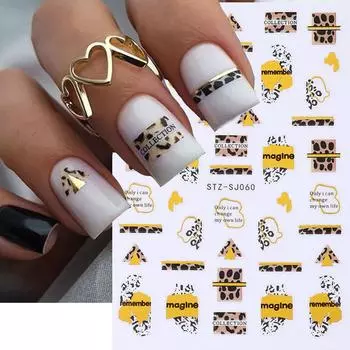 3D осенние наклейки для ногтей с золотым листом, хлопковые цветы, переводные наклейки для ногтей, слайдеры для маникюра, осенние украшения 2023, TRSTZ-SJ