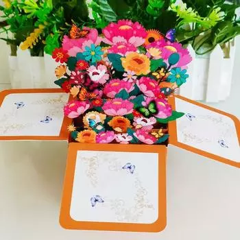 3D-открытка на день рождения, раскладная открытка на день рождения, подарочная коробка с конвертом, ручная работа B