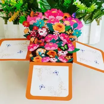 3D-открытка на день рождения, раскладная открытка на день рождения, подарочная коробка с конвертом, складная открытка ручной работы для семьи и друзей A