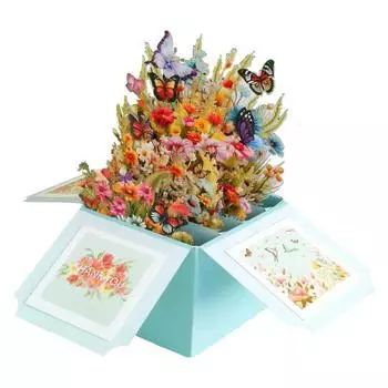 3D-открытка на день рождения, всплывающая поздравительная открытка с днем рождения, подарочная коробка с конвертом C