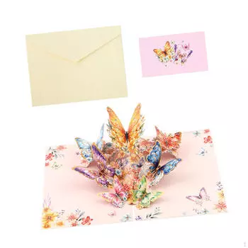 3D-открытка с цветами на День матери с бумажной скульптурой и космическими друзьями, на которых можно писать фиолетовый