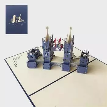 3D-открытка с Рождеством и днем рождения «Тауэрский мост»