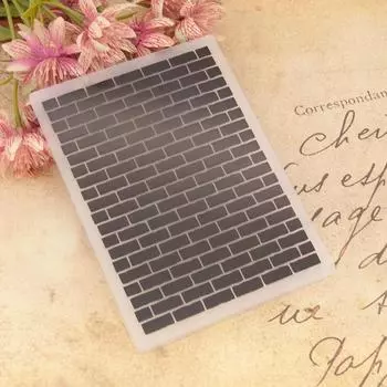 3D папка с тиснением для изготовления рельефных поделок своими руками, узор кирпичной стены, фон, поздравительная открытка, скрапбукинг, пластиковый шаблон, изготовление карточек