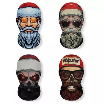 3D пародия на серию Санта-Клауса, полнолицевая маска, забавный шарф для верховой езды, пылезащитный головной убор, солнцезащитный крем, рождественский реквизит для косплея