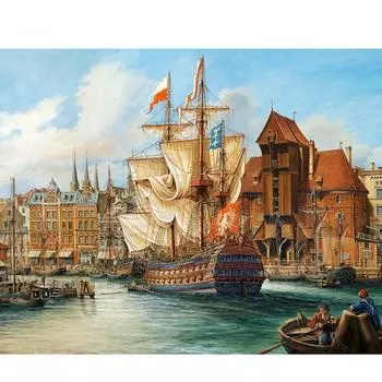 3D Парусная лодка полная квадратная алмазная живопись «сделай сам» 5d Алмазная вышивка Алмазная вышивка крестиком 20*30 cm