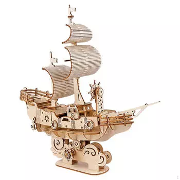 3D Парусник Головоломка Модель Дерева Развивать Интеллект Портативный Интеллектуальный